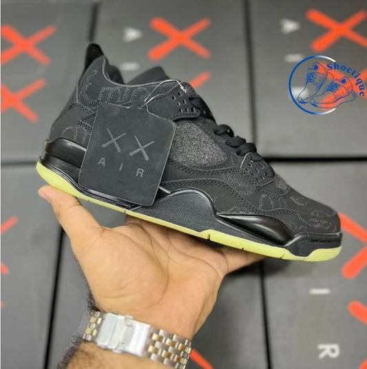 AJ 4 Kaws-Inspired Suede High-Top Sneakers –