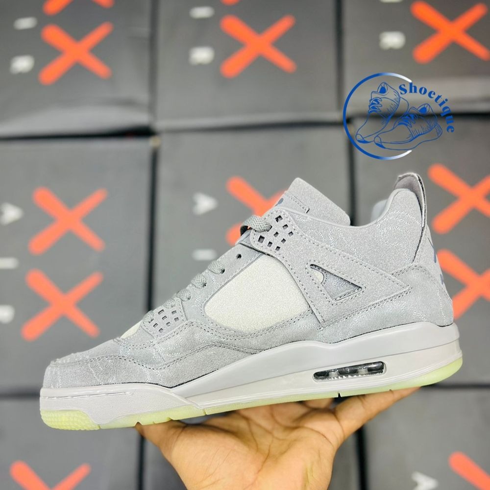 AJ 4 Kaws-Inspired Suede High-Top Sneakers –