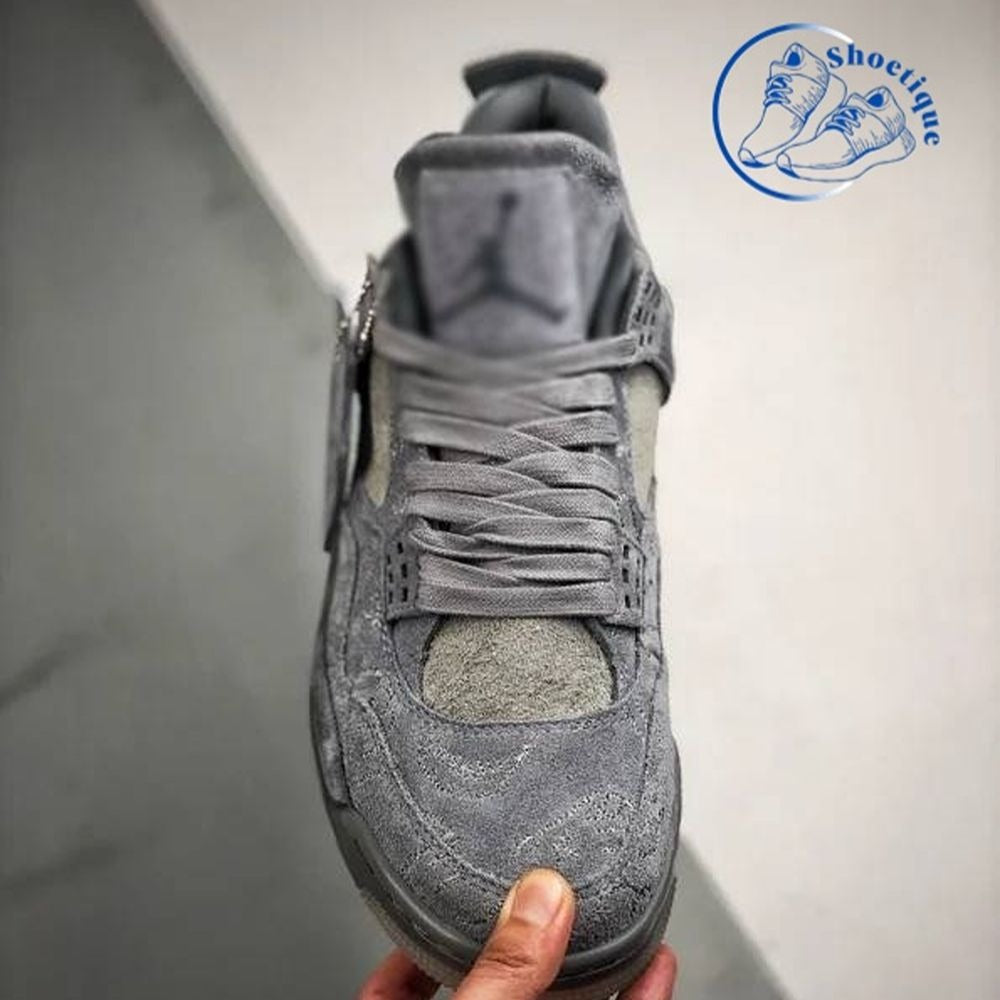 AJ 4 Kaws-Inspired Suede High-Top Sneakers –