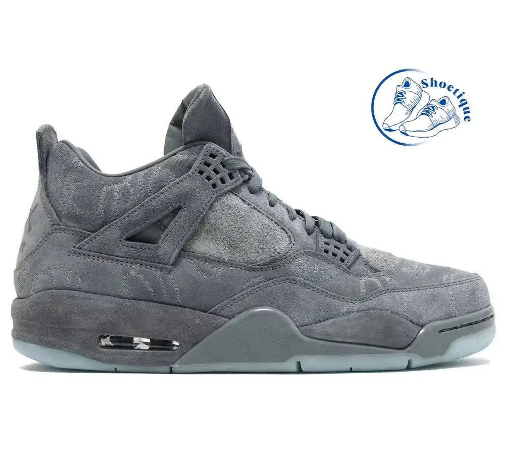 AJ 4 Kaws-Inspired Suede High-Top Sneakers –